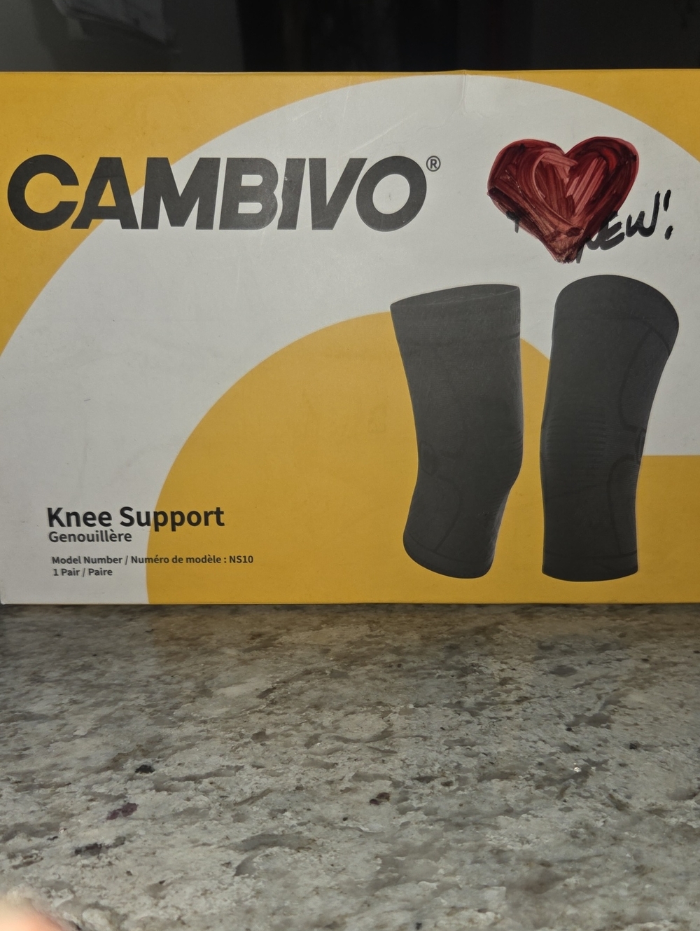 Gray Knee Support Sleeve - Pair